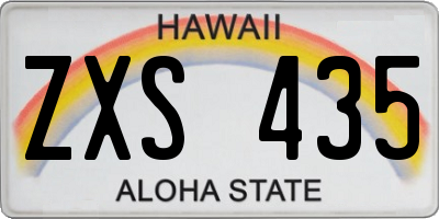 HI license plate ZXS435