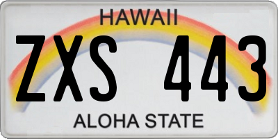 HI license plate ZXS443