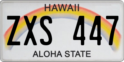 HI license plate ZXS447