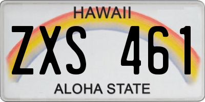 HI license plate ZXS461