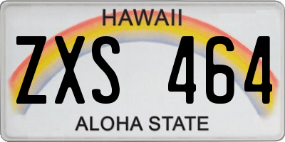 HI license plate ZXS464