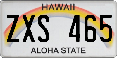 HI license plate ZXS465