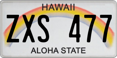 HI license plate ZXS477