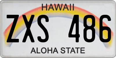 HI license plate ZXS486