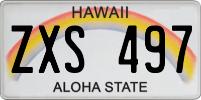HI license plate ZXS497
