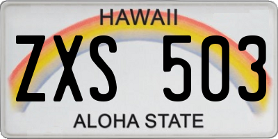 HI license plate ZXS503