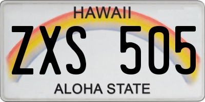 HI license plate ZXS505