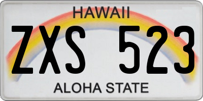 HI license plate ZXS523