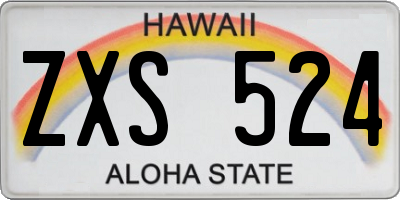 HI license plate ZXS524