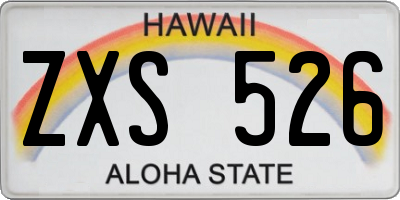 HI license plate ZXS526
