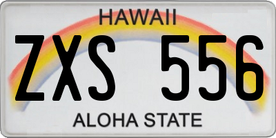 HI license plate ZXS556