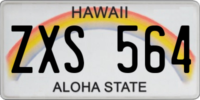 HI license plate ZXS564