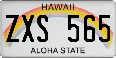 HI license plate ZXS565