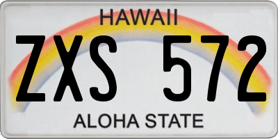 HI license plate ZXS572