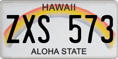 HI license plate ZXS573
