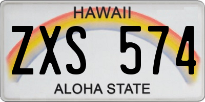 HI license plate ZXS574