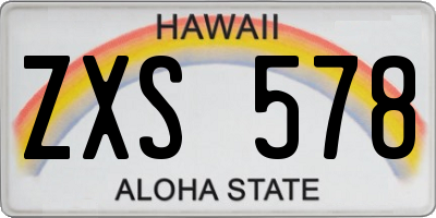HI license plate ZXS578