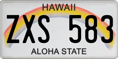 HI license plate ZXS583