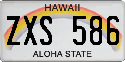 HI license plate ZXS586