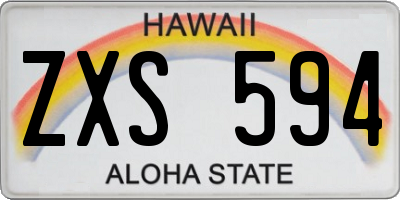 HI license plate ZXS594