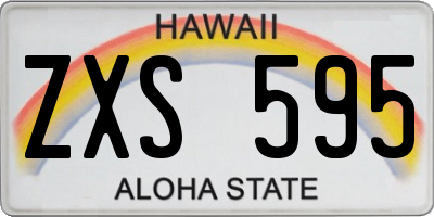 HI license plate ZXS595