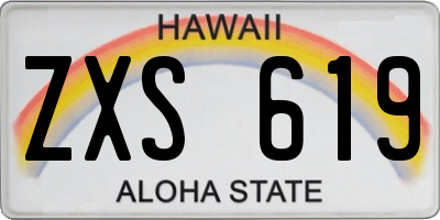 HI license plate ZXS619