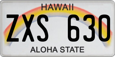 HI license plate ZXS630