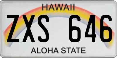 HI license plate ZXS646