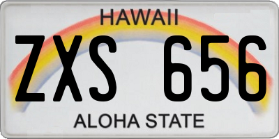 HI license plate ZXS656