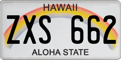HI license plate ZXS662