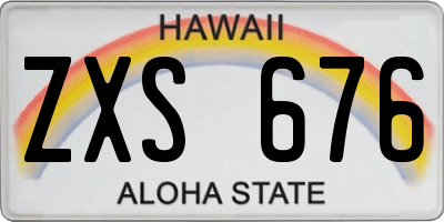 HI license plate ZXS676