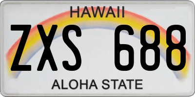 HI license plate ZXS688