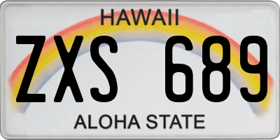 HI license plate ZXS689
