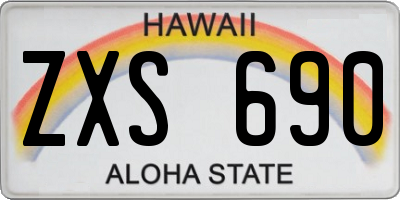 HI license plate ZXS690