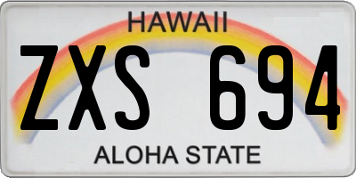 HI license plate ZXS694