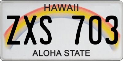 HI license plate ZXS703
