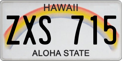 HI license plate ZXS715