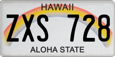 HI license plate ZXS728
