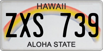 HI license plate ZXS739