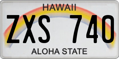 HI license plate ZXS740