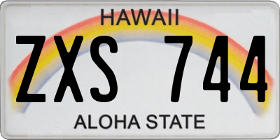 HI license plate ZXS744
