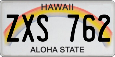 HI license plate ZXS762