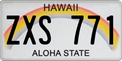 HI license plate ZXS771