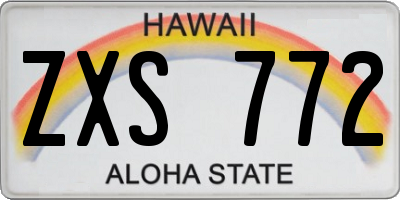 HI license plate ZXS772