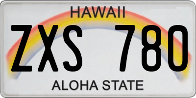 HI license plate ZXS780