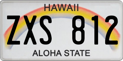 HI license plate ZXS812