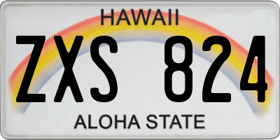 HI license plate ZXS824