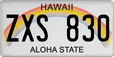 HI license plate ZXS830
