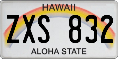HI license plate ZXS832