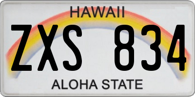 HI license plate ZXS834